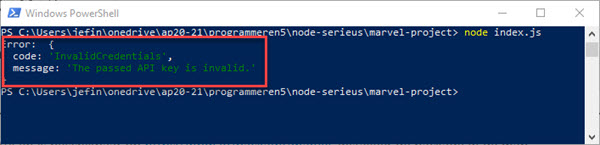 run node marvel-project index.js error